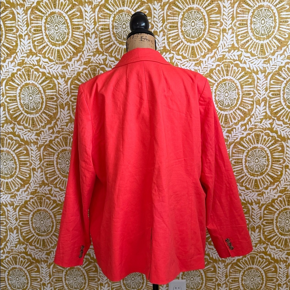 J. Crew Holland Linen-Blend One-Button Blazer in Flame Orange $178 Sz 22 - Picture 12 of 16